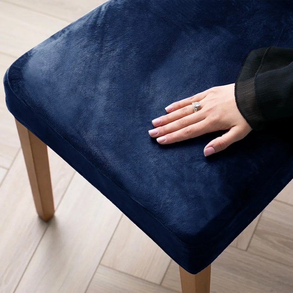 Restilo Husă pentru scaun Sento indigo, 48 x 48 x58 + 10 cm, set de 6 bucăți