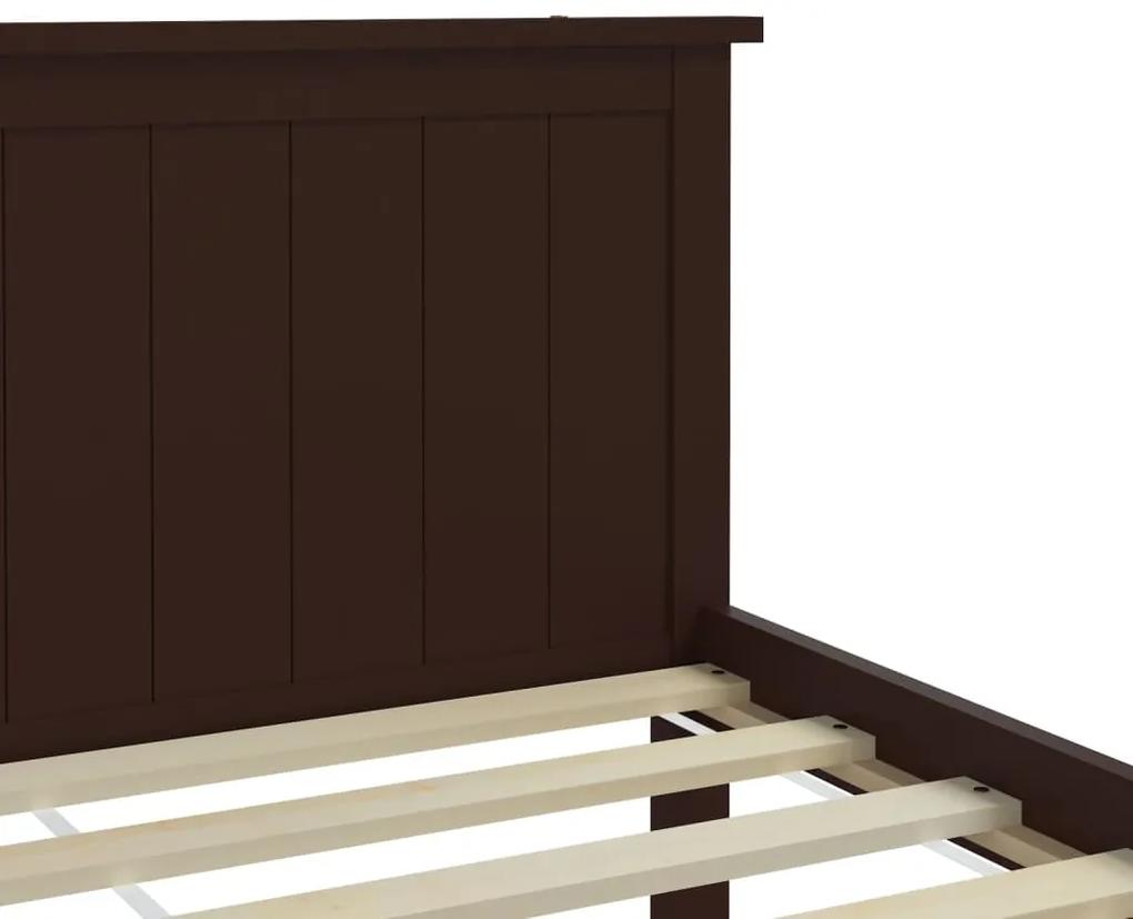 Cadru de pat, maro inchis, 120x200 cm, lemn masiv de pin Maro inchis, 120 x 200 cm