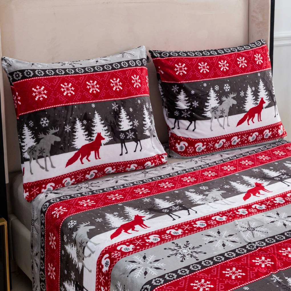 Lenjerie cocolino gri NOWY FOREST Dimensiune lenjerie de pat: 70 x 90 cm | 140 x 200 cm