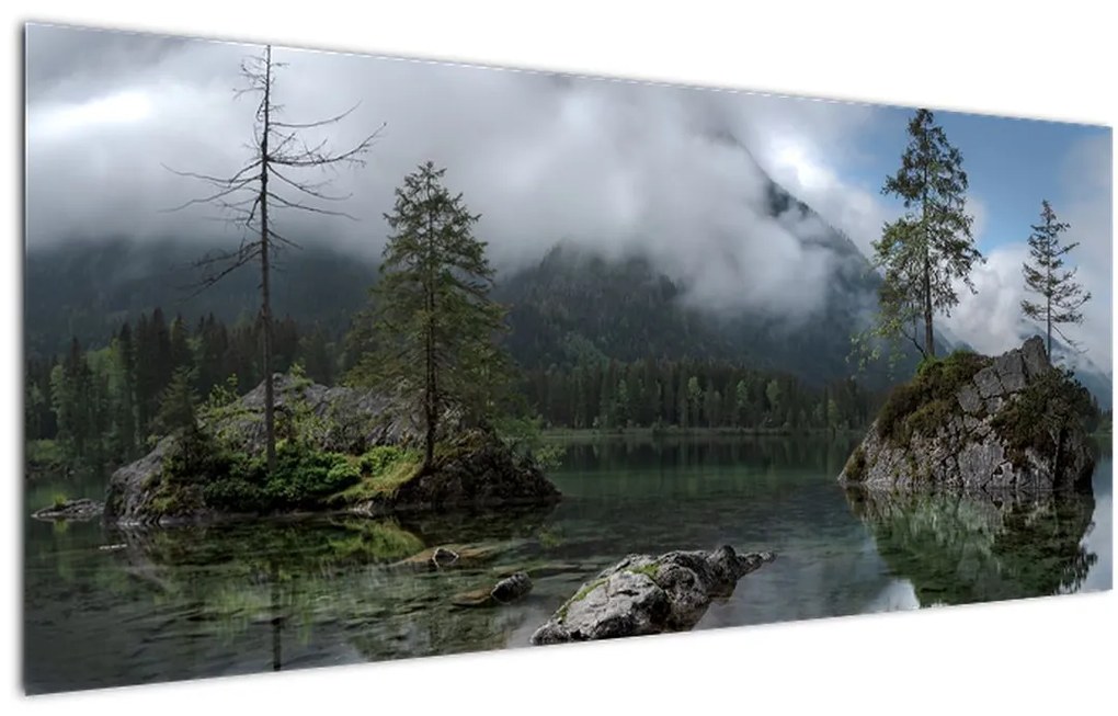Tablou cu pomi în lac (120x50 cm)