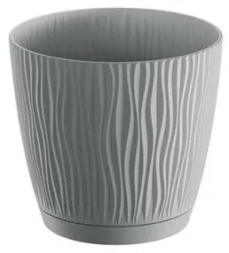 Ghiveci decorativ de flori, rotund, gri, 3.3 L, 18.8x17.5 cm, Sandy P