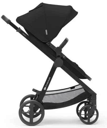 Cărucior de copii combinat 3 în 1 KINDERKRAFT NEWLY Classic black + scaun auto MINK PRO