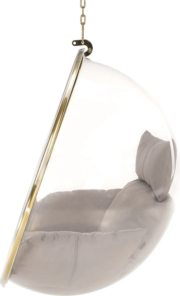Scaun suspendat, transparent/ auriu/ gri, BUBBLE NEW TIP 1