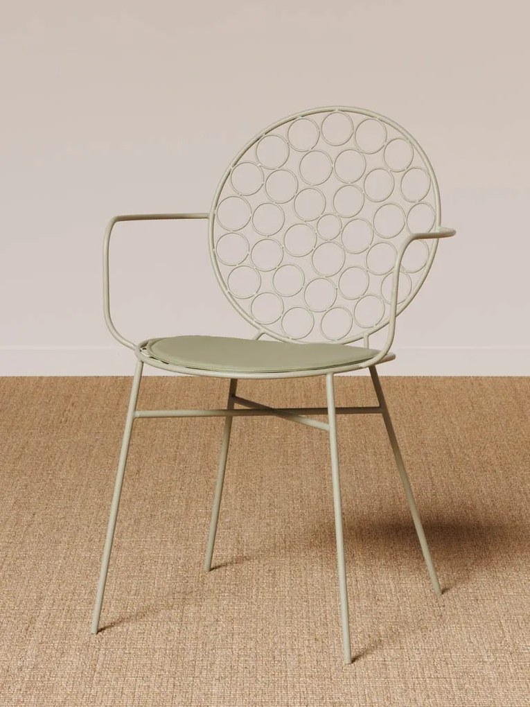 Scaun de exterior, verde, din metal, Bubble
