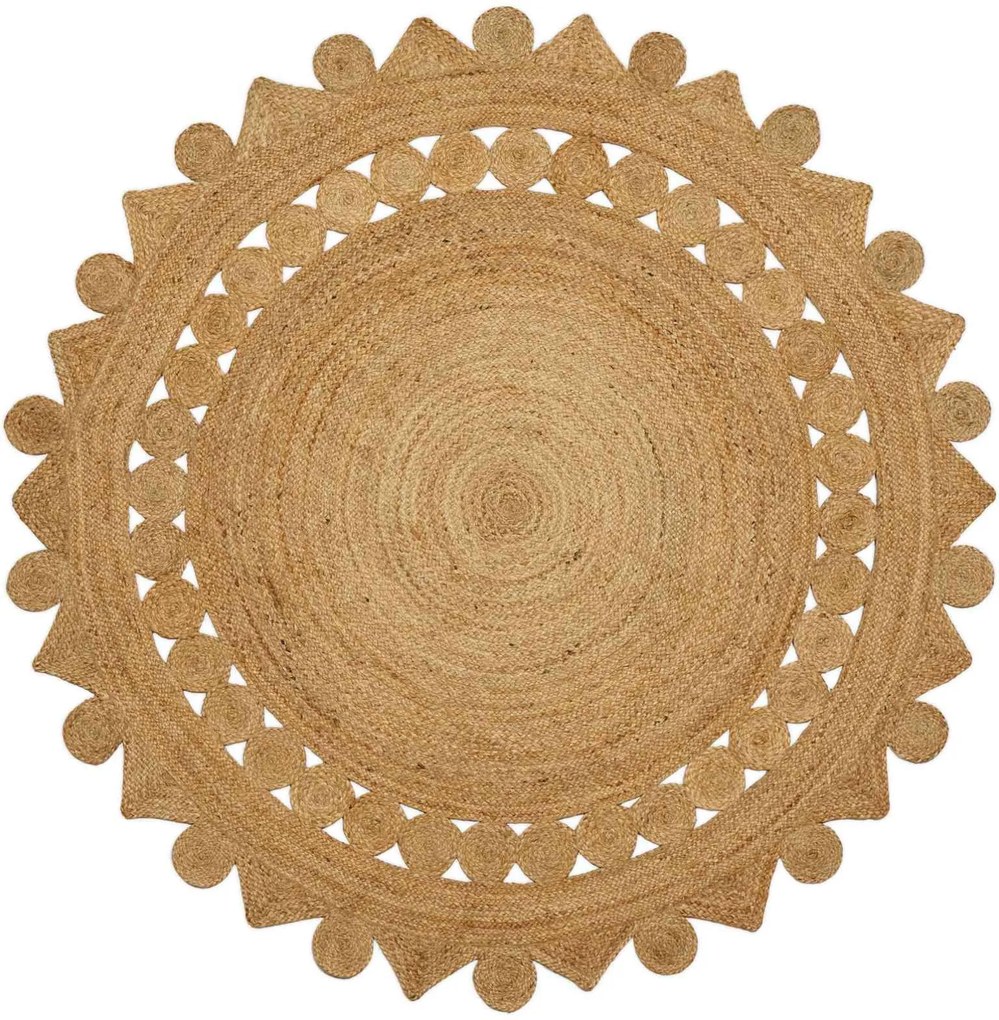 vidaXL Covor Maro Ø 180 cm Iută