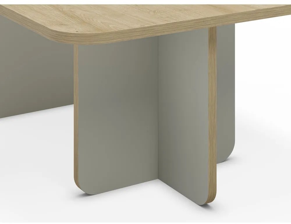 Măsuță de cafea verde-deschis/în culoare naturală cu blat cu aspect de lemn de stejar 56x100 cm Hillary – Marckeric