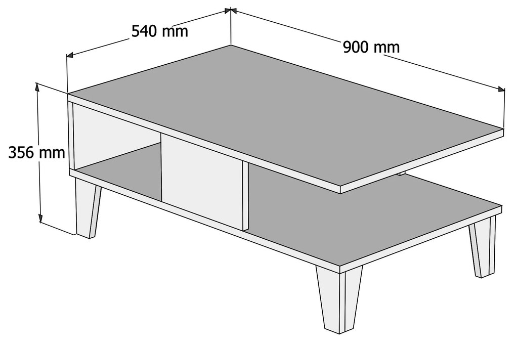 Masă de cafea Sumy (stejar + alb). 1062848