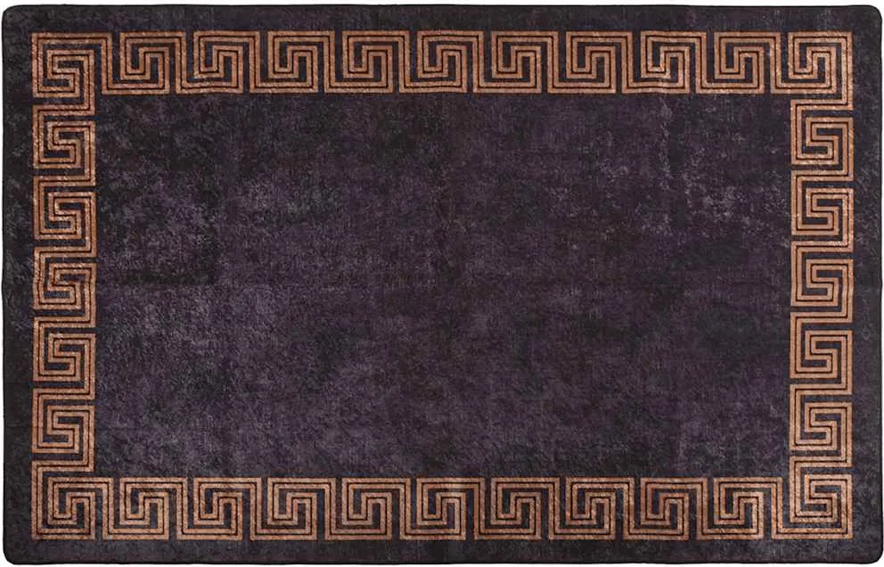 vidaXL Covor lavabil, negru și auriu, 160x230 cm