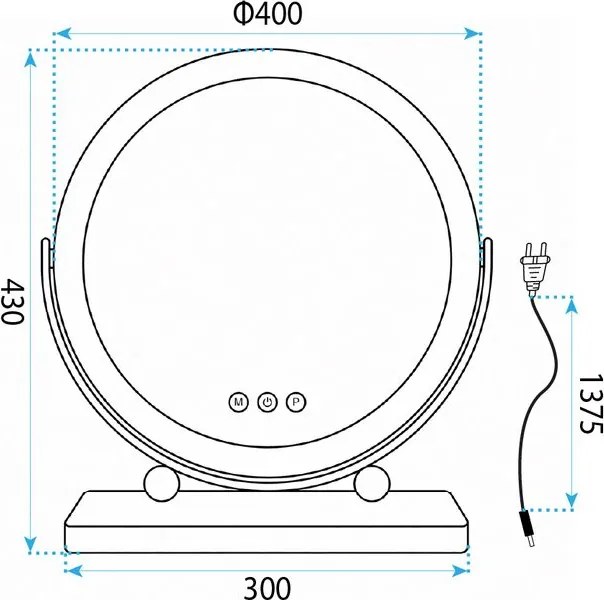 Oglindă LED MAKE-UP White 40 cm