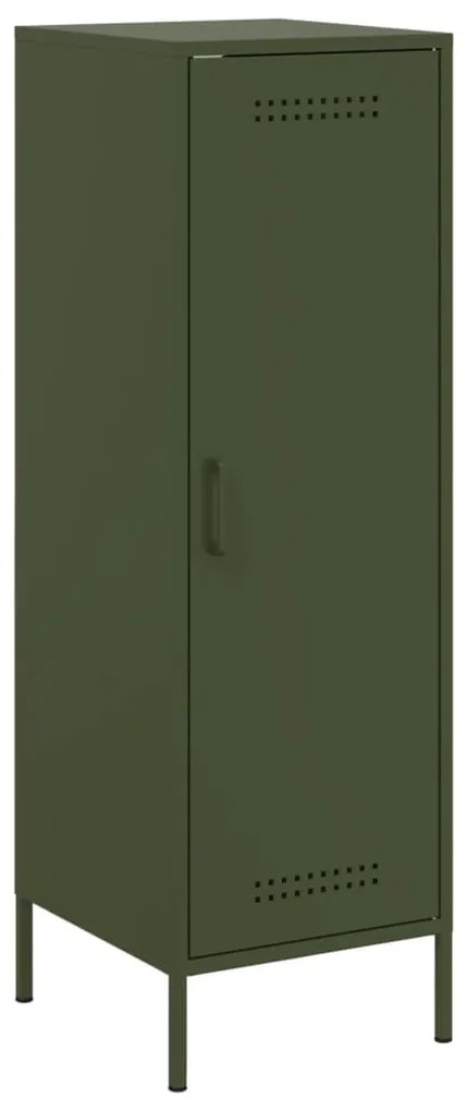 843010 vidaXL Dulap înalt, verde măsliniu, 36x39x113 cm, oțel