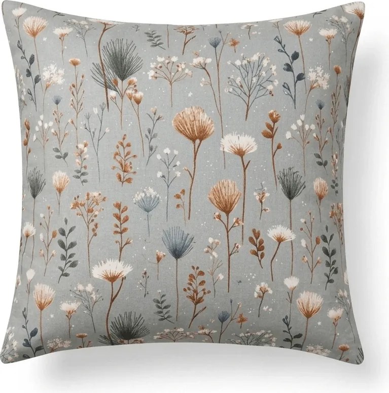 Față de pernă din microfibra BOTANIC FIELD 45x45 cm, gri