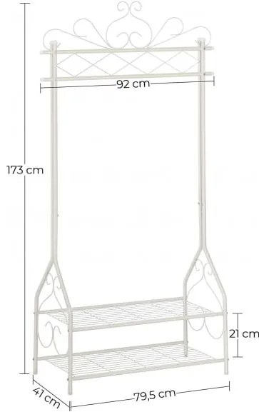 Cuier Haine Cream, 92 x 41 x 173 cm