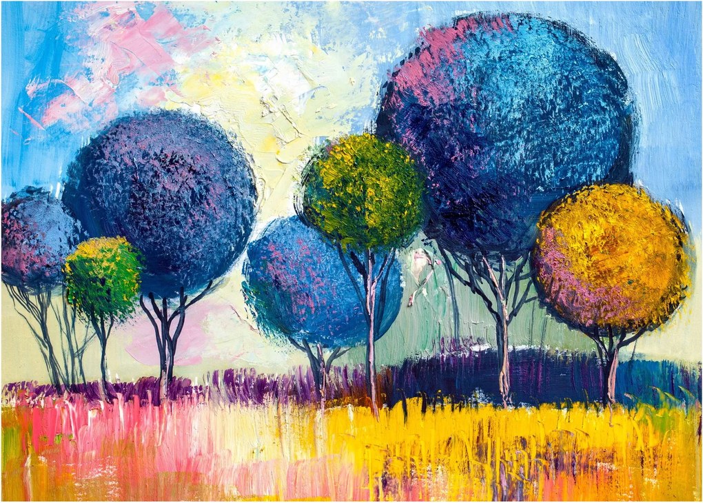 Tablou - Copaci, pictură în ulei (70x50 cm)