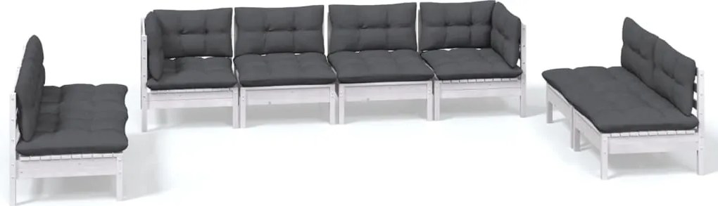 vidaXL Set mobilier de grădină cu perne, 8 piese, lemn masiv de pin