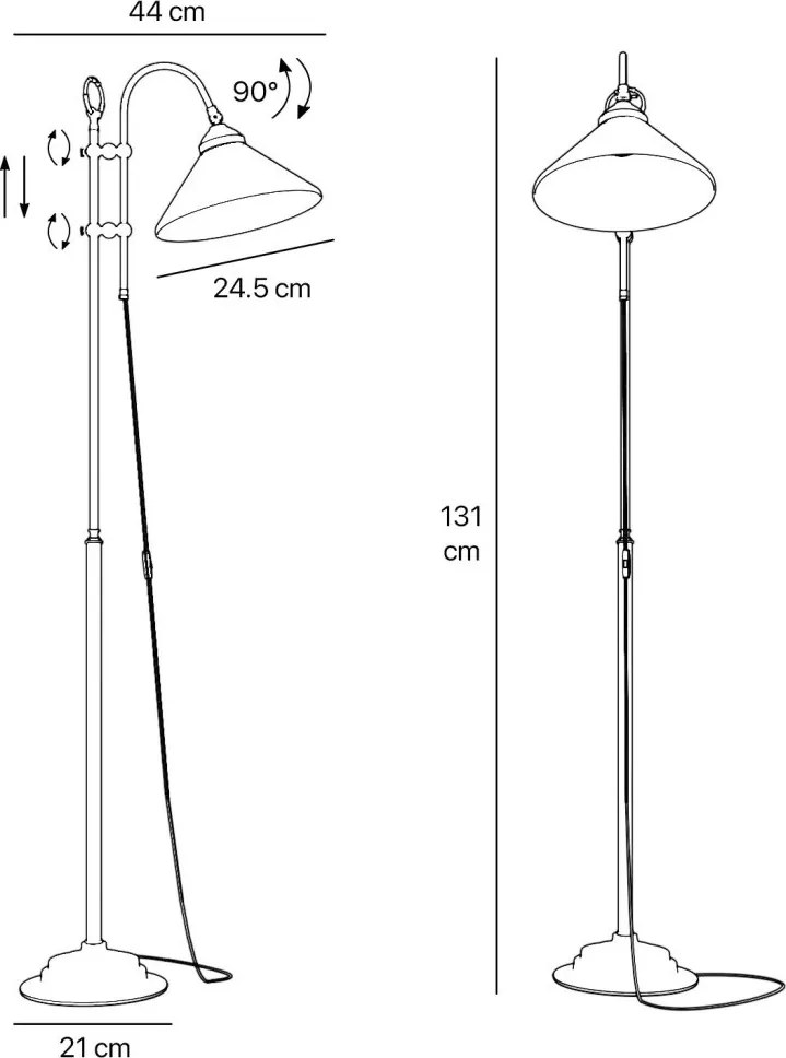 Lampa de podea stil clasic italian din alama Fiordo