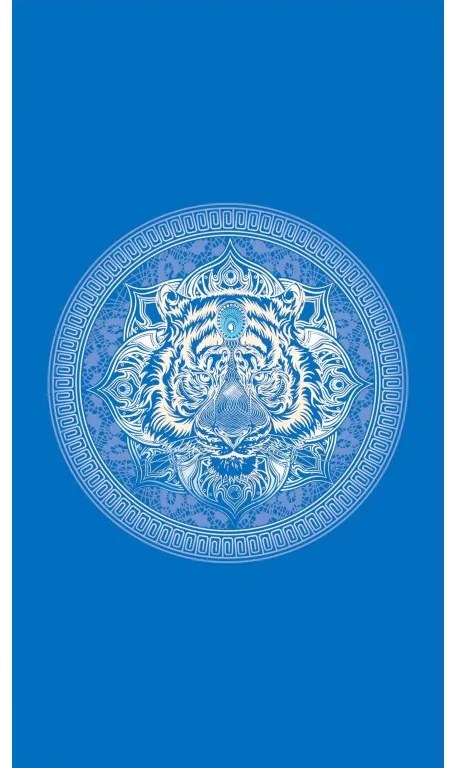 Set de plaja TIGER – prosop 100×180 cm si poncho 80×145 cm, albastru