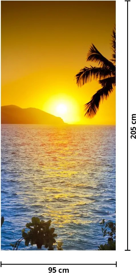 Fototapet pentru ușă - Apus de soare la mare (95x205cm)