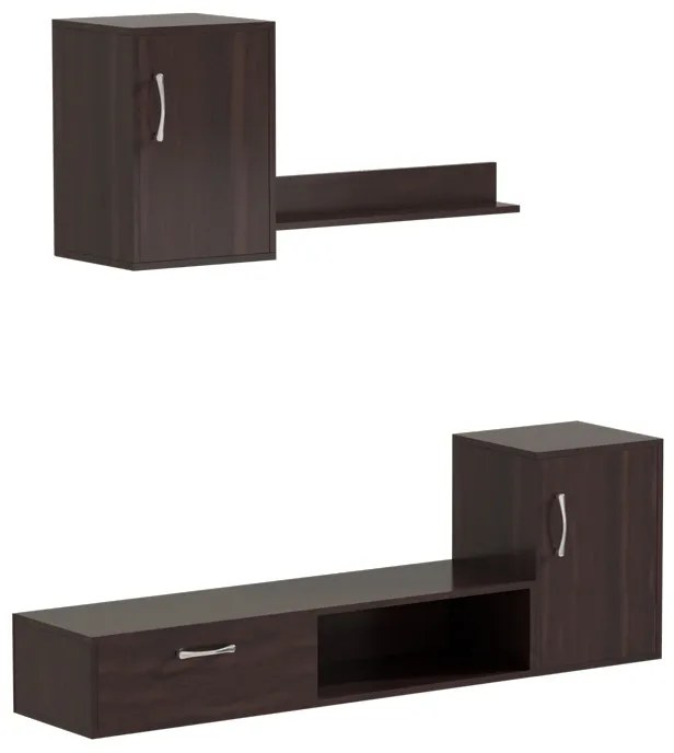 Ansamblu comoda TV Ranian melamina nuc 130x36x27.5 cm