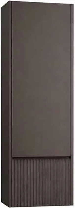 Dulap coloana mare suspendat KolpaSan Orphia riflat 1 usa si 1 sertar 45x140 cm finisaj grafit negru