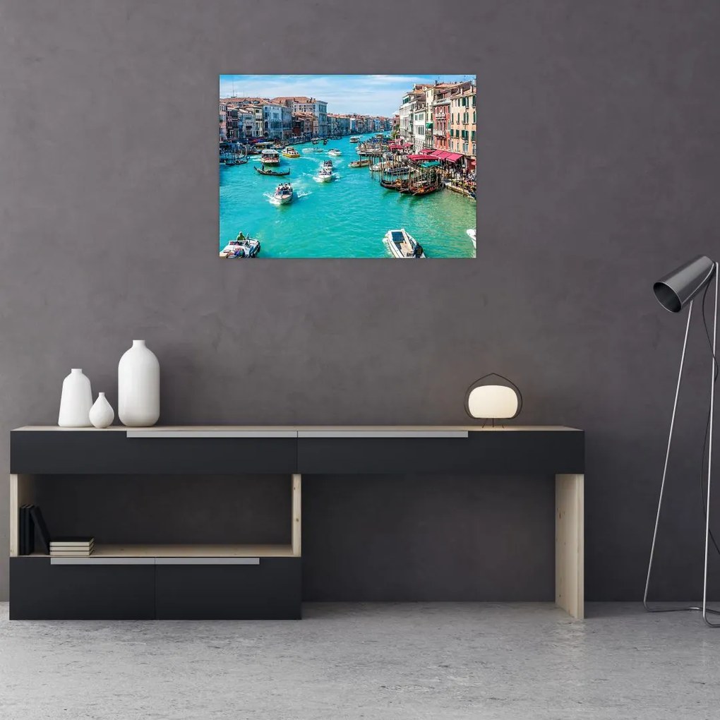 Tablou pe sticlă - Canalul Grande, Veneția, Italia (70x50 cm)
