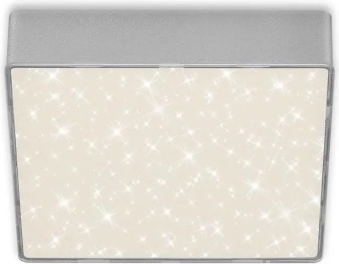 Mini Plafoniera LED argintiu cu efect starlight STAR SKY 15x15cm