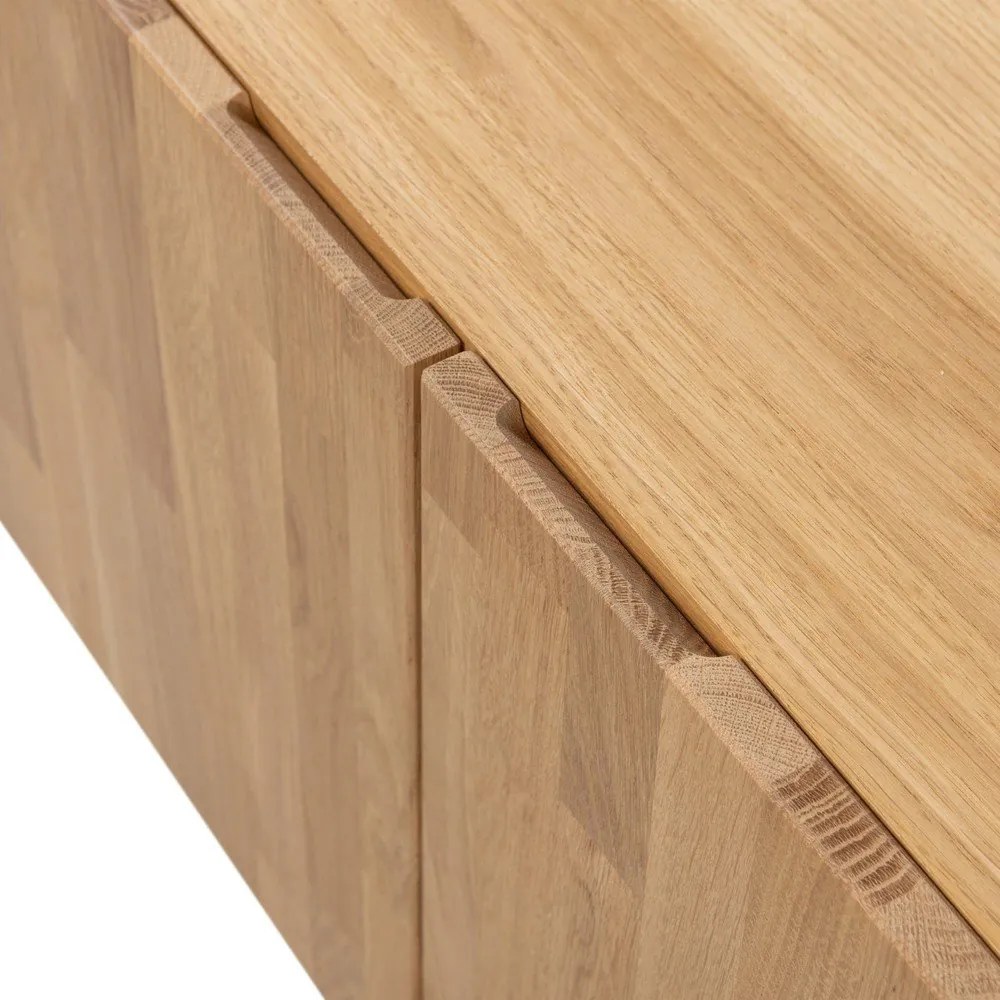 Comodă TV în culoare naturală din lemn de stejar 180x56x46 cm Bono – WOOOD