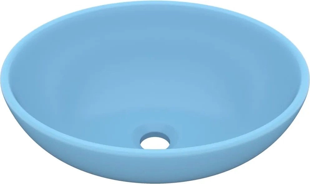 vidaXL Chiuvetă de lux, albastru mat, 40x33 cm, ceramică, formă ovală