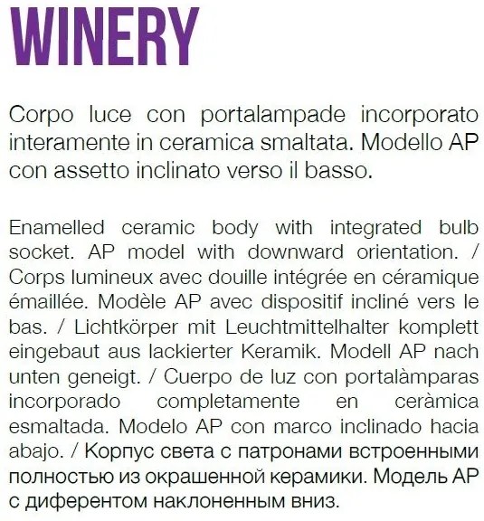 Plafoniera WINERY PL1 Nero 155142