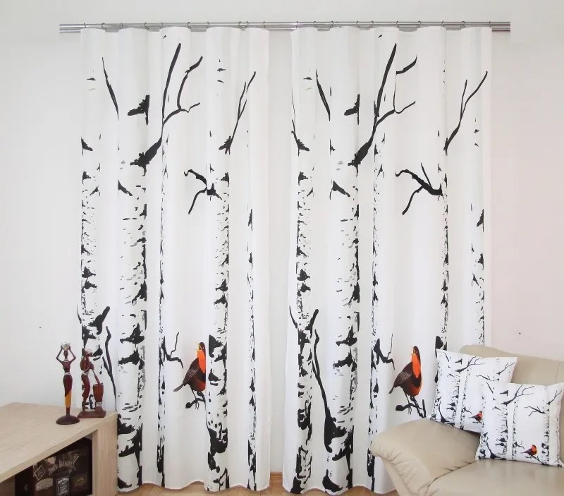 Draperii albe elegante Lăţime: 160 cm | Lungime: 250 cm (într-un set de 1 bucată)