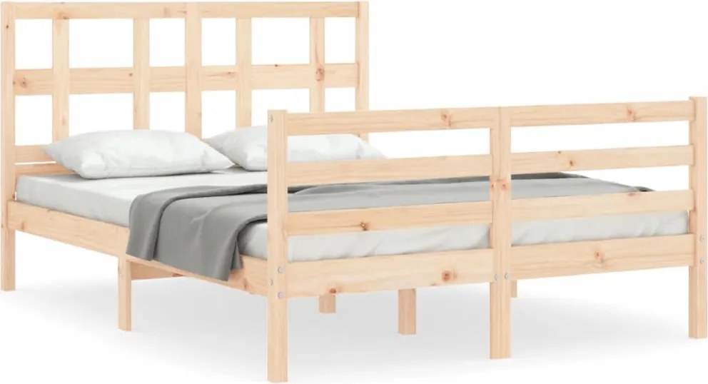 vidaXL Cadru de pat cu tăblie, 120x200 cm, lemn masiv