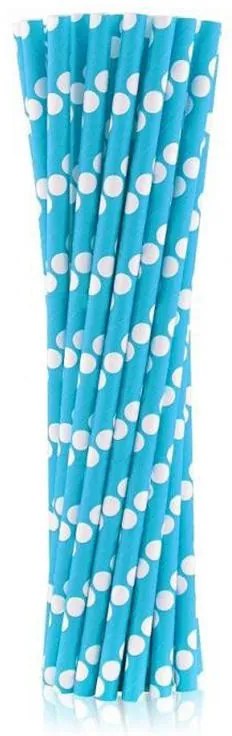 Colorat Blue Polka Dots Paie din hârtie albastră 24 buc