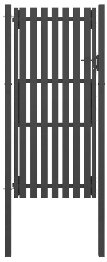 vidaXL Poartă de gard grădină, antracit, 1 x 2,5 m, oțel