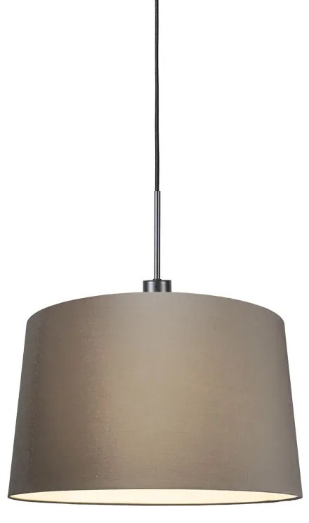 Lampă modernă cu pandantiv neagră cu abajur 45 cm taupe - Combi 1