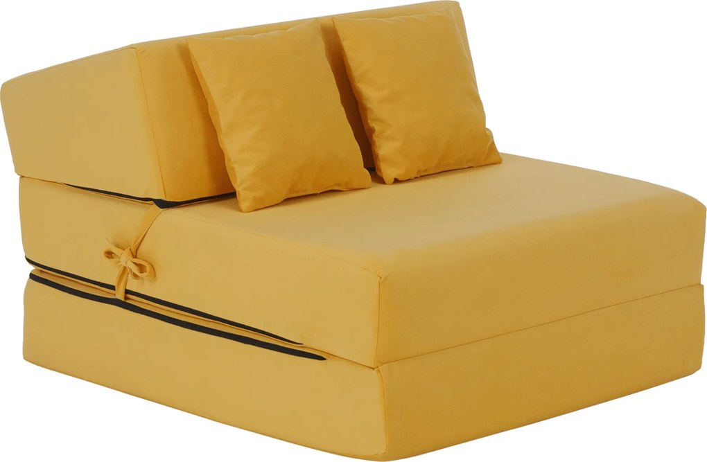 Saltea pliabilă/fotoliu extensibil, 2 in 1, galben, PELOS