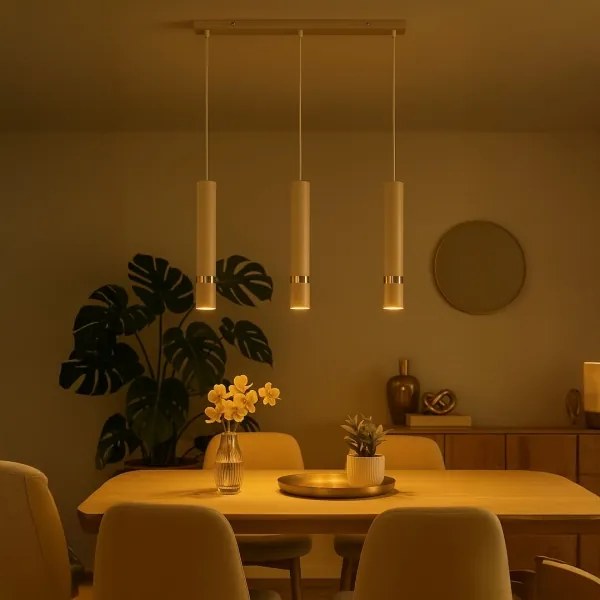 Lustră pe cablu Brilagi POKER 3xGU10/25W/230V bej