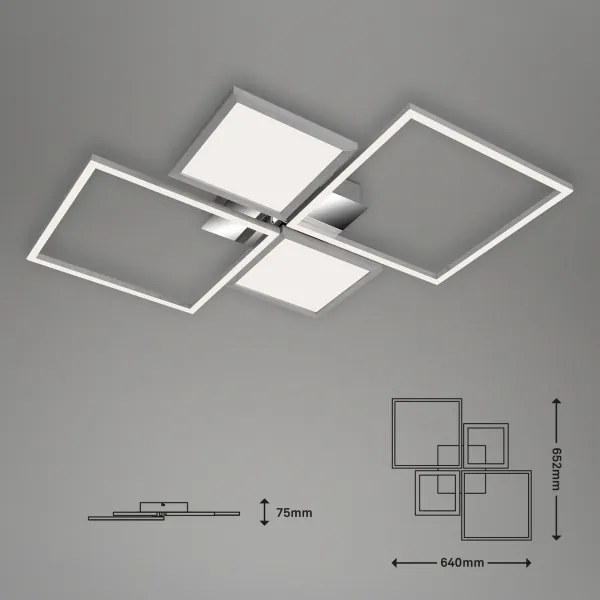 Lustră LED aplicată dimabilă FRAME LED/40W/230V Briloner 3530-018 + telecomandă