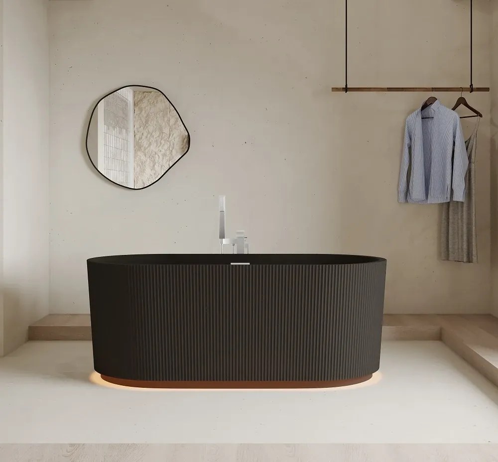 Cada acril freestanding Calliope LED, iluminare LED, Negru, 150 cm, 5020 LED