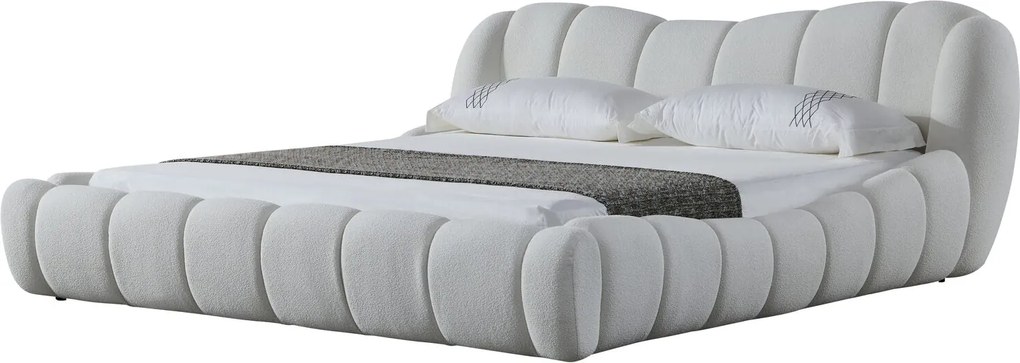 Pat dormitor dumonde, tapitat alb Royal 180x200 cm