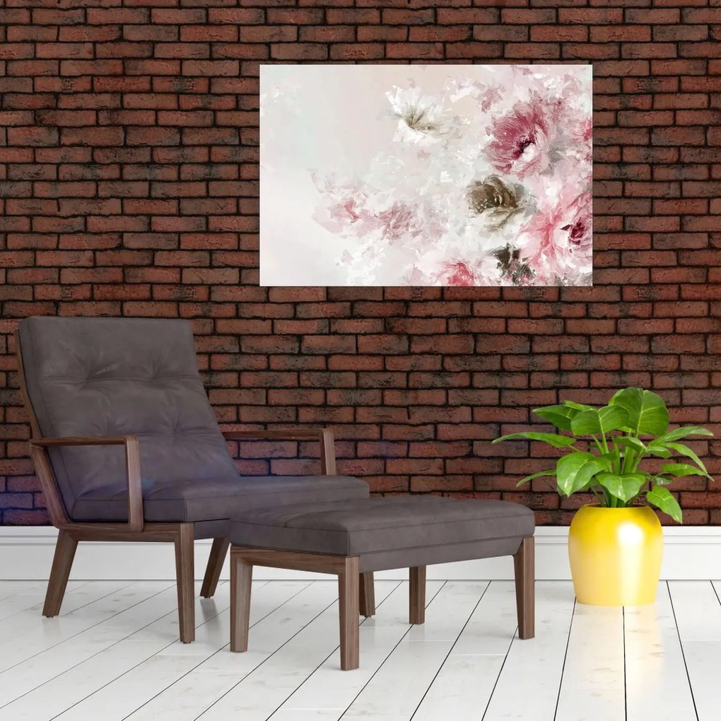 Tablou - Pictura flori roz (90x60 cm)