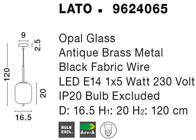 Lustra, Pendul modern Lato 16,5cm