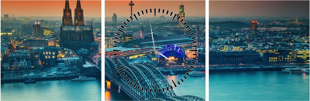 Tablou - Köln (cu ceas) (90x30 cm)