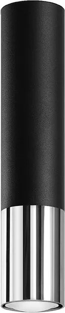 Plafonieră neagră/argintie din metal ø 6 cm Longbot – Sollux