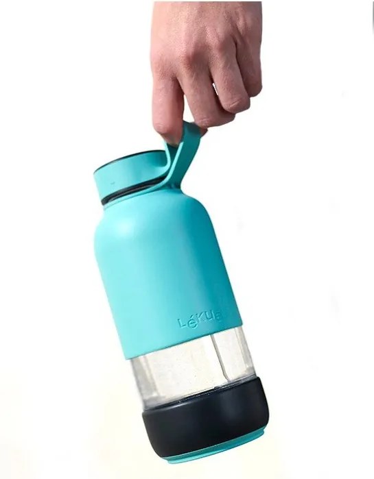 Sticlă turcoaz de călătorie din sticlă 500 ml To Go – Lékué