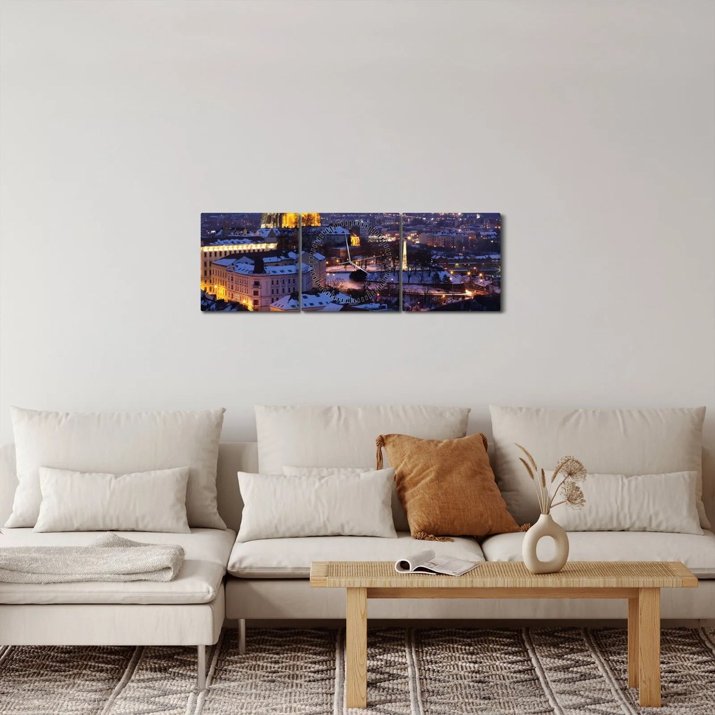 Tablou - Catedrala Sf. Peter și Paul, Brno, Republica Cehă (cu ceas) (90x30 cm)
