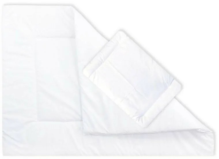 Set pilota 135 x 100 cm si perna 40 x 60 cm pentru copii, bumbac si umplutura hipoalergenica BabySoft, Alb