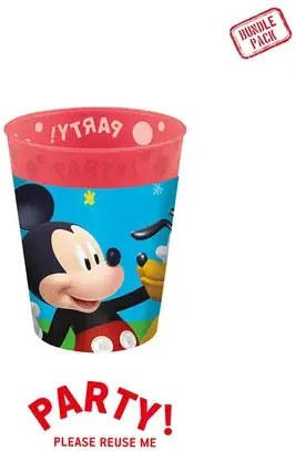Disney Mickey Rock the House Set de pahare micro premium din plastic 4 buc 250 ml