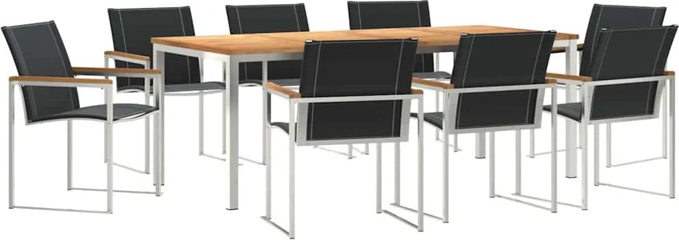 vidaXL Set de masă pentru grădină 9 pcs Maro Lemn Solid de Acacia