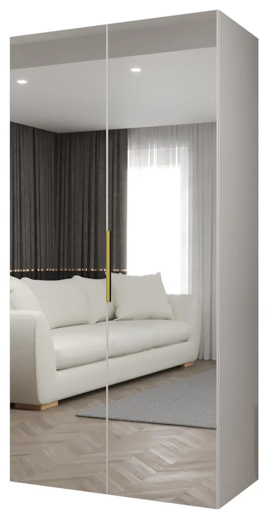 Dulap de haine 100 cm Mirabella 3 (alb + Auriu). 1126450