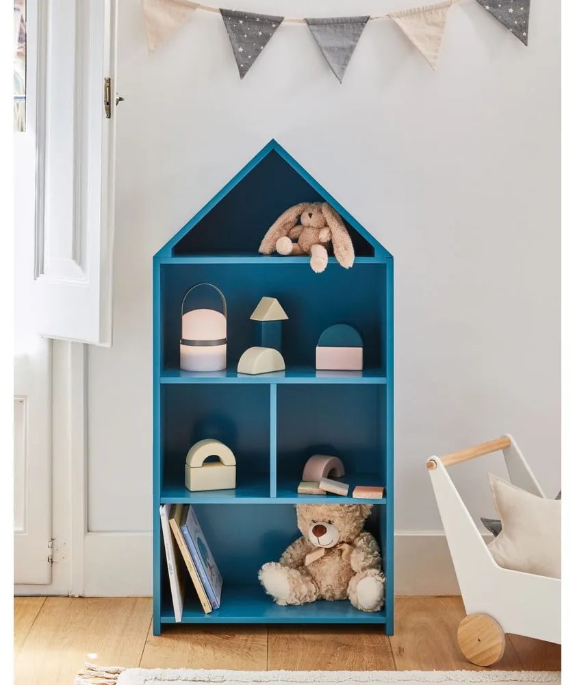 Bibliotecă pentru copii Kave Home Celeste, 50 x 105 cm, albastru