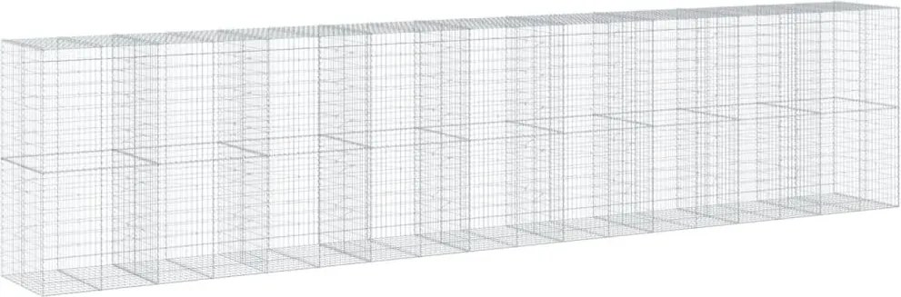 vidaXL Coș gabion cu capac, 900x100x200 cm, fier galvanizat